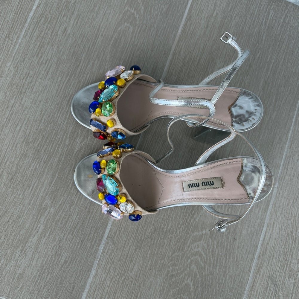Silver Miu Miu Sandals - Picture 3 of 10